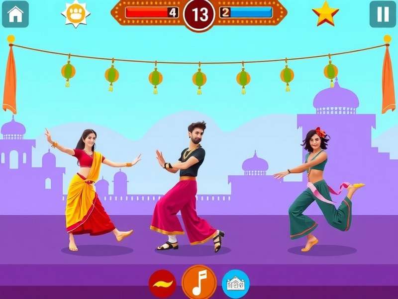 Jodhpur Dance Phenom gameplay screenshot showing colorful dance moves
